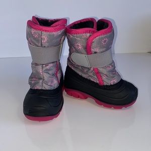 Kamik Baby Girls Snowbug 4,size 5 Toddler Gray/Fuchsia